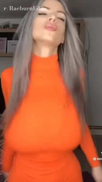 Tight orange dress