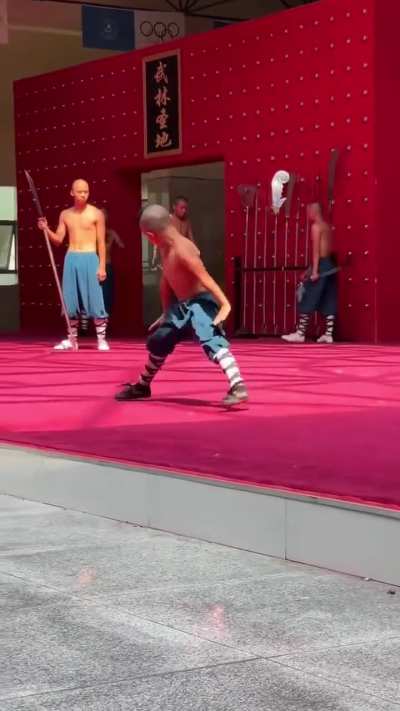 A boy trained from a young age in Shaolin Kung Fu