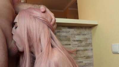 She Deepthroats Him Until He Pumps His Load Down Her Hatch