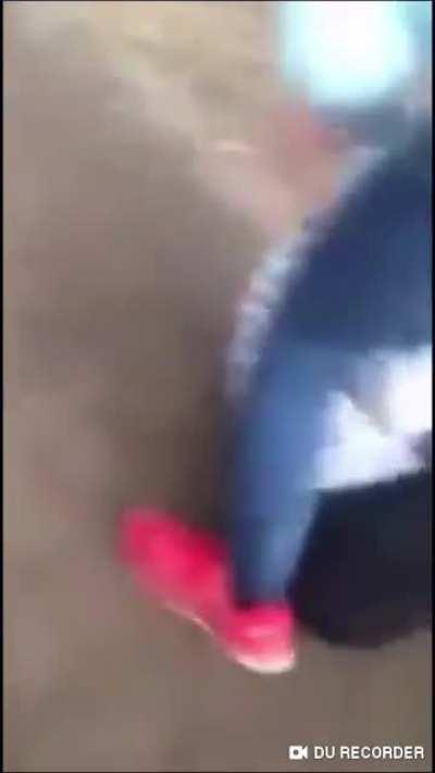 Girl gets pinned and literally sat on like a chair