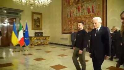 President Zelensky published a video of his reception in Rome and his meeting with the President of Italy Sergio Mattarella