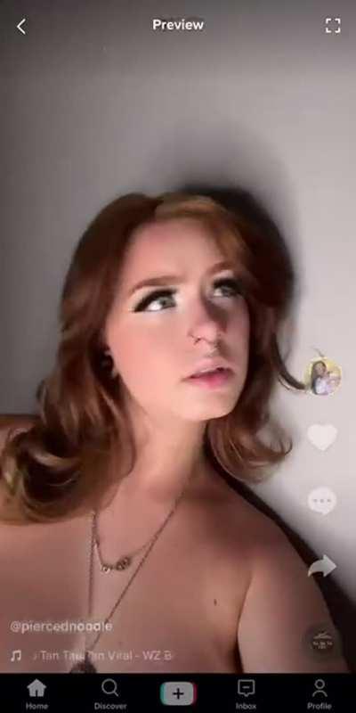 ginger slut sucks cock in TikTok trend