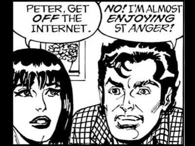 Peter trying his best to enjoy St Anger