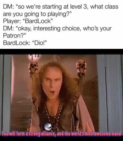 “The true gods appeared to him in a dream and demanded he ROCK!”