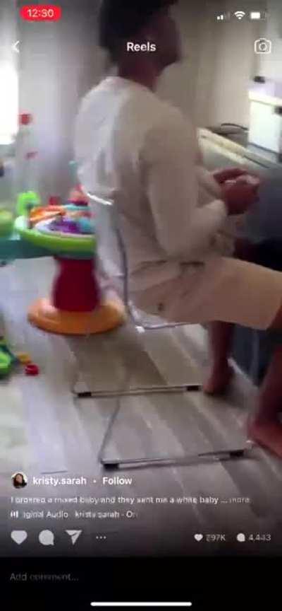 Game busy Dad has no intuition on a lifeless doll