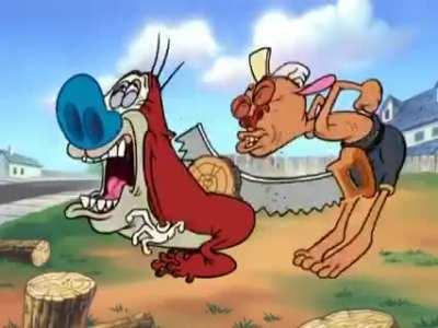 This scene from Ren and Stumpy Adult Party.