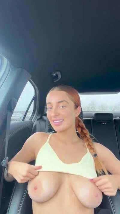 I kinda love flashing in a parking lot