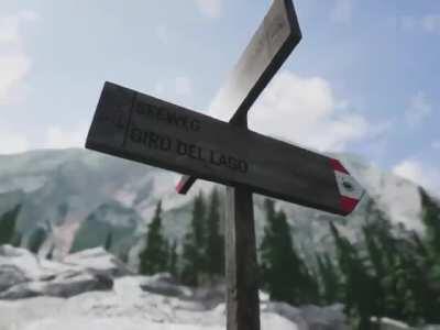 Playable 3D recreation of the Italian Alps, made in Unreal Engine 4