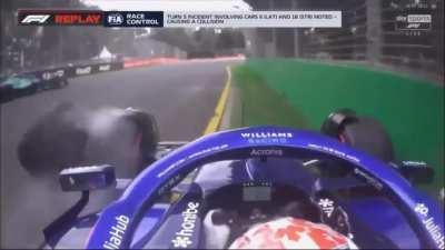 Latifi/Stroll crash full uncensored radio