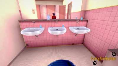 Steamy bathroom encounter between Michiru and Yiff in BNA Hentai. Part 2 of 3.