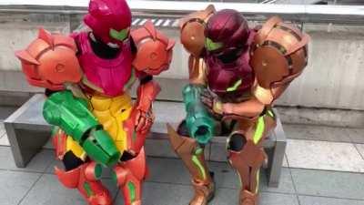 Showing off each other’s blasters