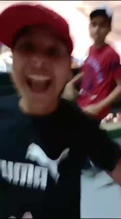 Happy Freak Out! Celebration at end of 1st game of the baseball league finals. @Dominican Republic.