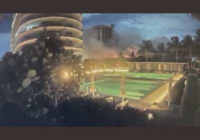 Surveillance footage capturing Miami building collapse