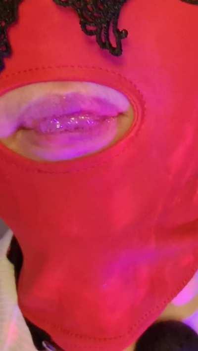 I bought this stunning gag ball recently to satisfy my master. I usually stretch my pussy before begging him to use me too just in case if he wishes to stuff me with smth enormous [f]