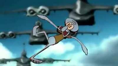 When squidward stops listening to public radio and does actual research