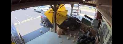 83 year old driver hits store employee with car