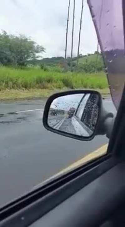 Brutal motorcycle crash in Brazil leaving 1 dead