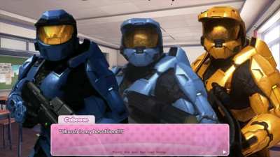 Doki Doki Literature Club but Red vs. Blue