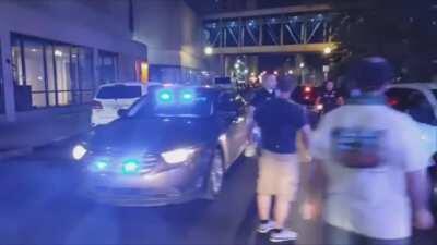 Louisville protesters reopen closed mall road while people are eating