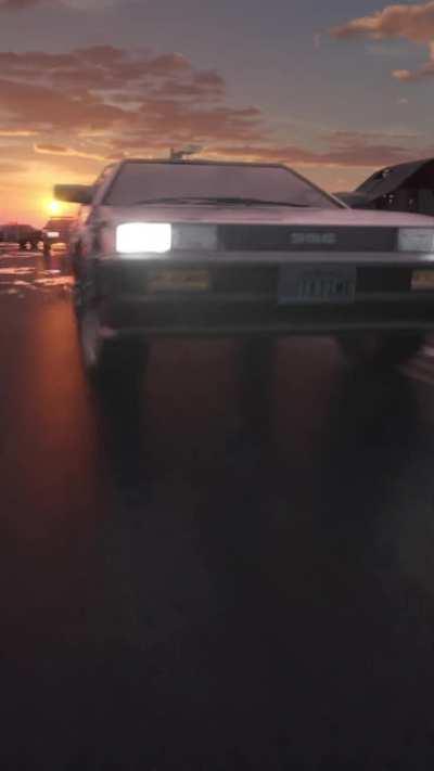 I made a short animation of the Delorean time machine!