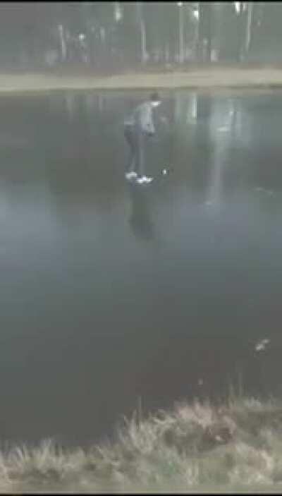 DBS golfing on a frozen lake!