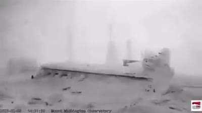 On Mount Washington NH, the wind speed is currently 101 mph with a wind chill of -108F