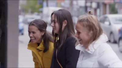Quebec put up this billboard in a bus stop to raise awareness about jaywalking