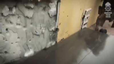 Ukrainian special forces in close combat while clearing a house in the Donetsk oblast