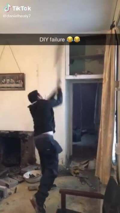 Swinging full speed and missing