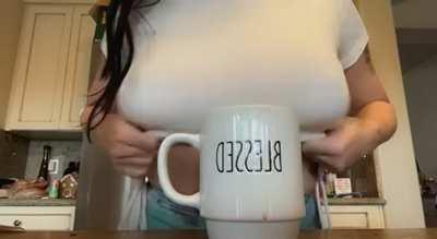 I though wearing black made everything look smaller… but this white made my titties look tiny !