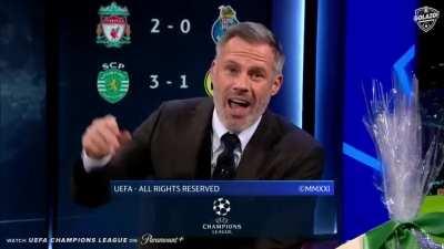 Carragher’s American accent to sign off the Champions League broadcast