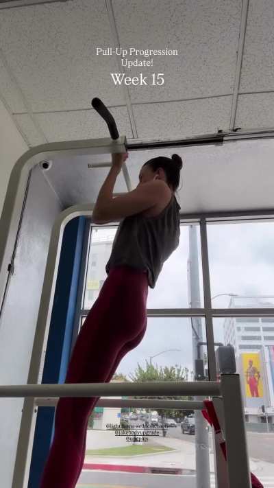Kim working on upper body strength.