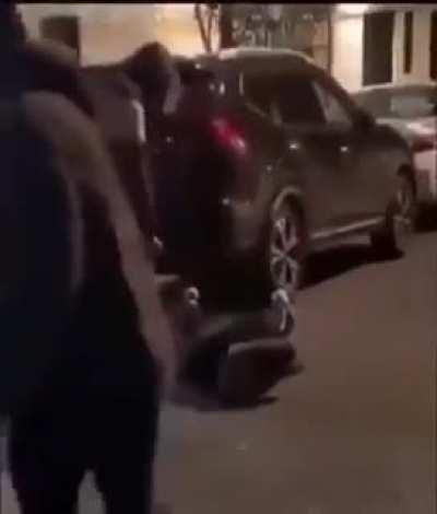 Not sure if this is even a fight, but man got beat up