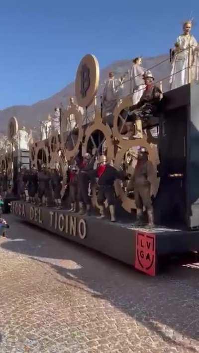 Bitcoin float at Bellinzona Carnival, Switzerland