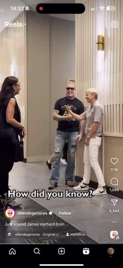 James hetfield X Ellen Degeneres