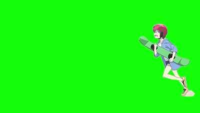 [Template] Uzaki running on sand (S01E10) (Green Screen) [Uzaki-chan wa Asobitai!] [FIXED Thumbnail Preview]