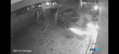 SUV slams through a fence and into a business