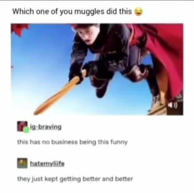 Which one of you muggles did this lmao lol