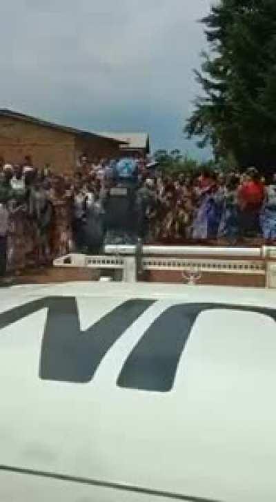 Indonesian UN peacekeeper dancing with locals