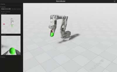 Demo of a robotic arm in simulation generating randomized grasp trajectories