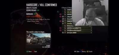 Guy loses his cool waiting for the match to start.