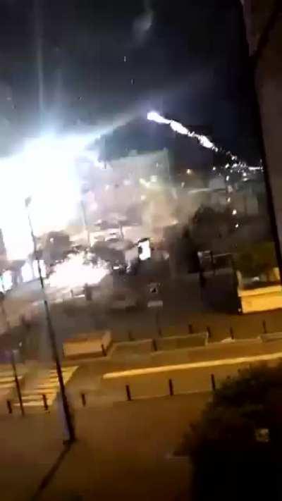 Fireworks fired at Paris police station during attack yesterday