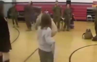 Michael, who has cerebral palsy, secretly taught himself how to walk while his father was serving in combat.