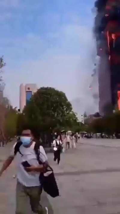 Chinese skyscraper burned a few months ago
