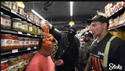 Ty$ pours tomatoes on a predator