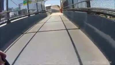 SUV Vs Enclosed Pedestrian Route