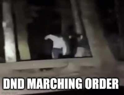 If the DM asks for the marching order, it's going down
