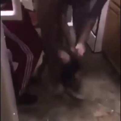 Lil nigga gets jumped by 2 grown ass men😭