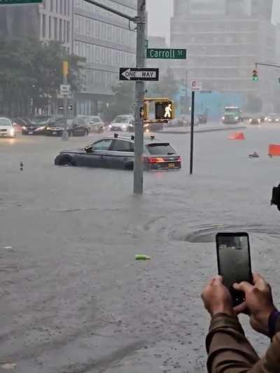 NYC has started flooding and the rain has no signs of letting up