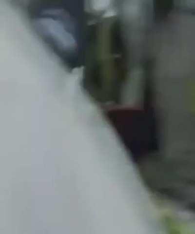 WCGW riding a bull into a crowd of people.